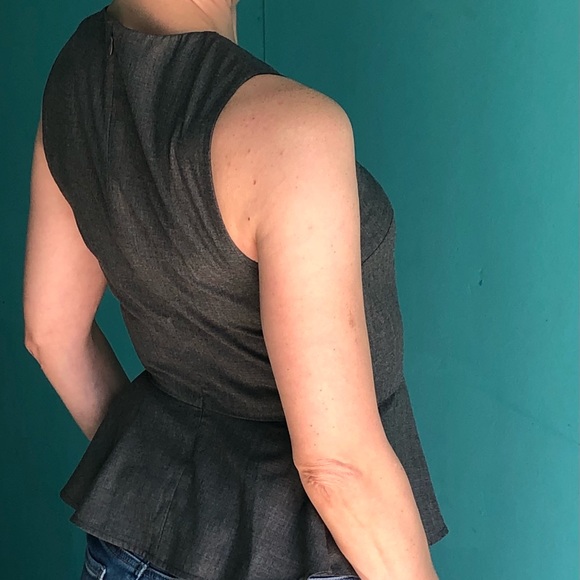 J Crew gray sleeveless peplum top. - Picture 3 of 6